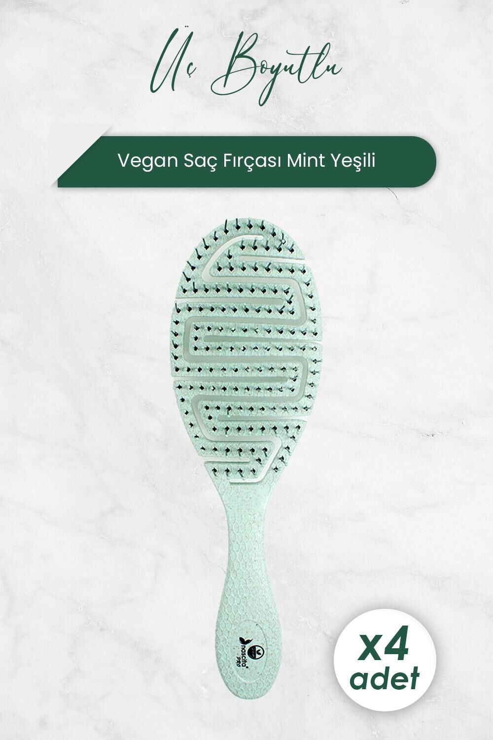 Nascita Üç Boyutlu Saç Fırçası Vegan Mint Yeşili 5846 x 4 Adet