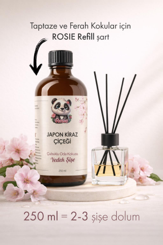 Rosie Japon Kiraz Çiçeği Çubuklu Oda Kokusu Yedek Şişe 250 ml – Sakura Reed Diffuser Refill