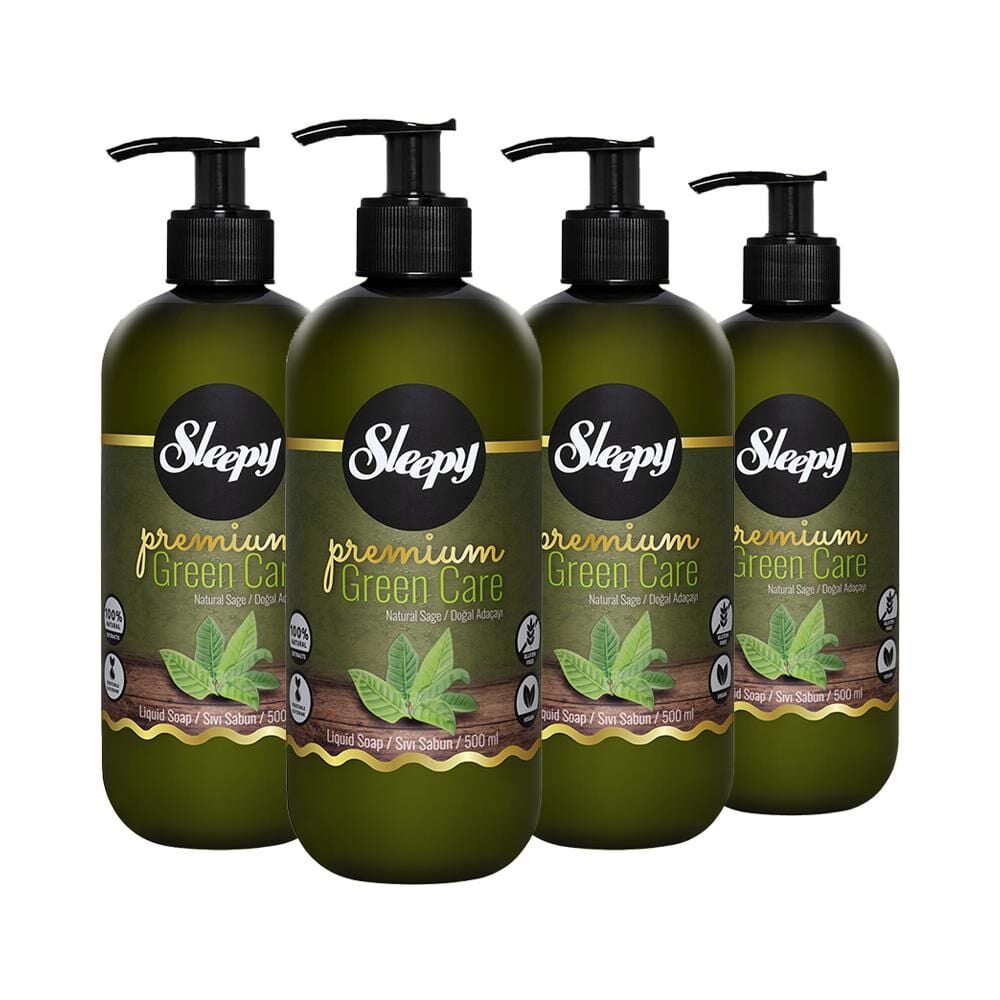 Sleepy Premium Green Care Sıvı Sabun Adaçayı 500 ml x 4