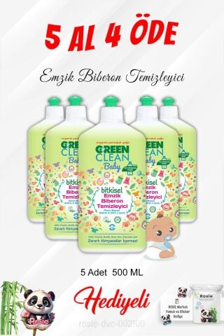Emzik Biberon Temizleyici 500 ML 5 Al 4 Öde ve Rosie Pamuk