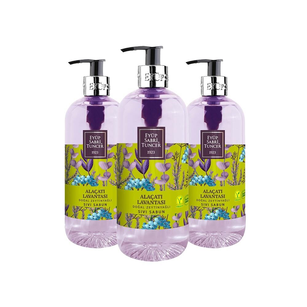 Düvenci Toptan Eyüp Sabri Tuncer Alaçatı Lavantası Sıvı Sabun Seti 500 ml x 3