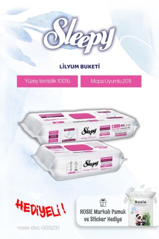 Sleepy Lilyum Buketi Mop ve Yüzey Havlusu, Rosie pamuk hediye