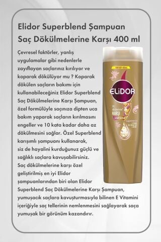 Sleepy Natural Ultra Hassas Hijyenik Ped Uzun 20 Adet X3 ve Elidor Şampuan Saç Dökülme Karşıtı 400 ml