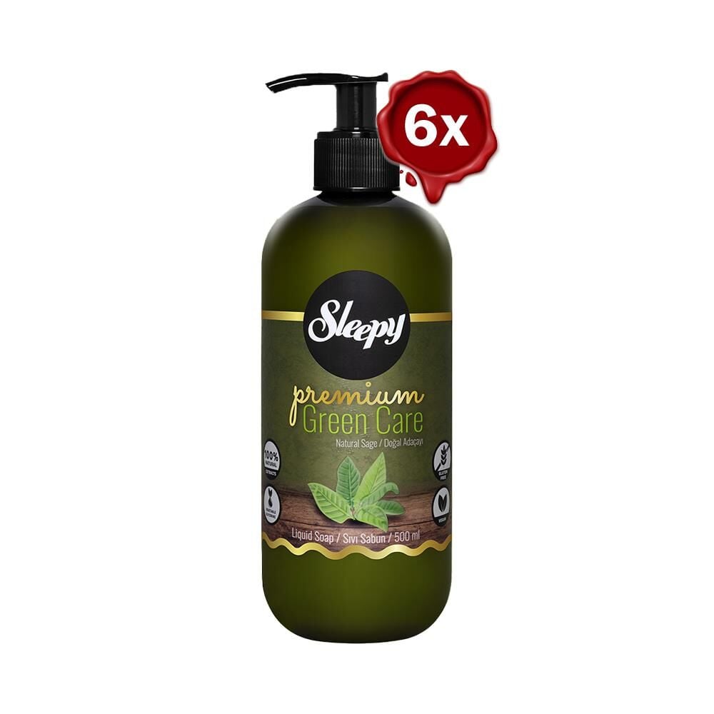 Sleepy Premium Green Care Sıvı Sabun Adaçayı 500 ml x 6
