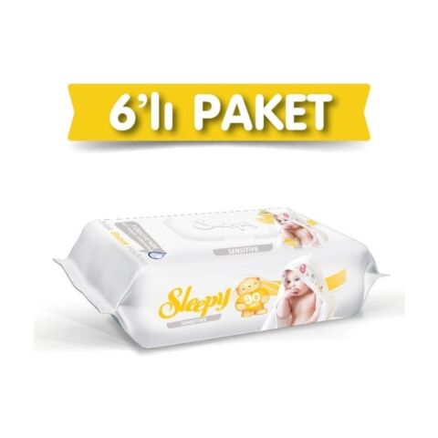 Sleepy Sensitive Islak Havlu 6'lı Paket 540 Yaprak