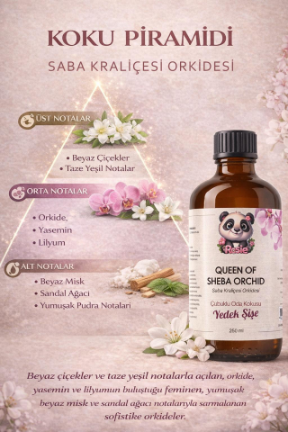 Queen of Sheba Orchid Çubuklu Oda Kokusu Yedek Şişe 250 ml – Orchid (Orkide) Reed Diffuser Refill