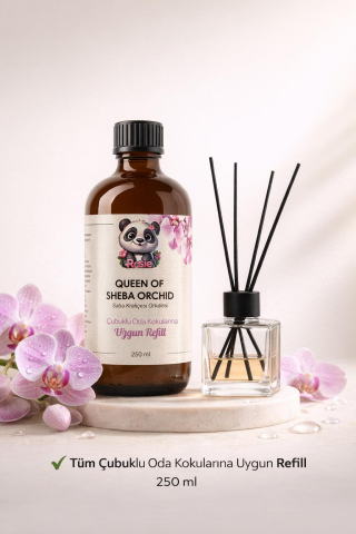 Queen of Sheba Orchid Çubuklu Oda Kokusu Yedek Şişe 250 ml – Orchid (Orkide) Reed Diffuser Refill