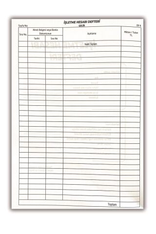 Düvenci İşletme Hesabı Gelir - Gider Defteri 2 adet