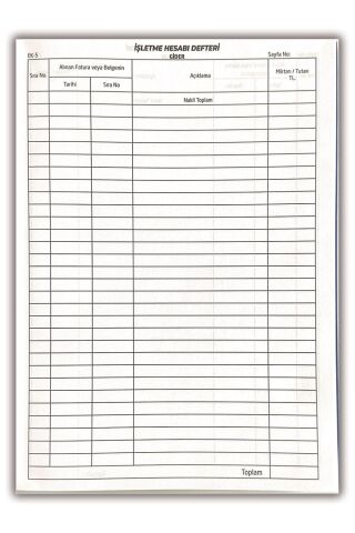 Düvenci İşletme Hesabı Gelir - Gider Defteri 2 adet