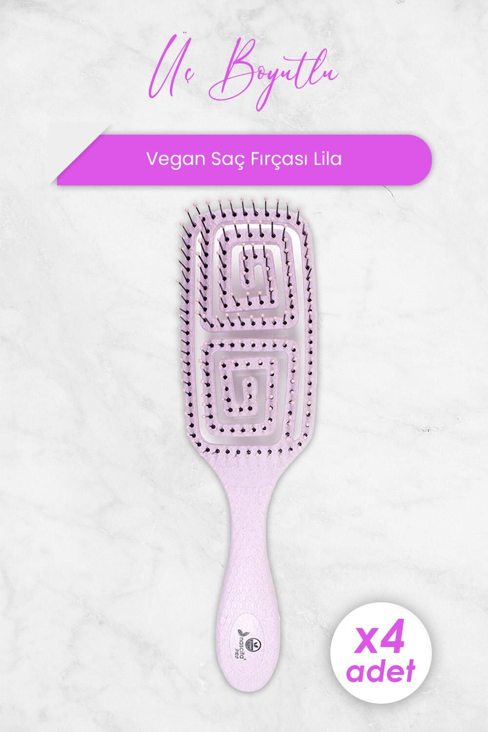 Nascita Üç Boyutlu Saç Fırçası Vegan Lila 5853 x 4 Adet