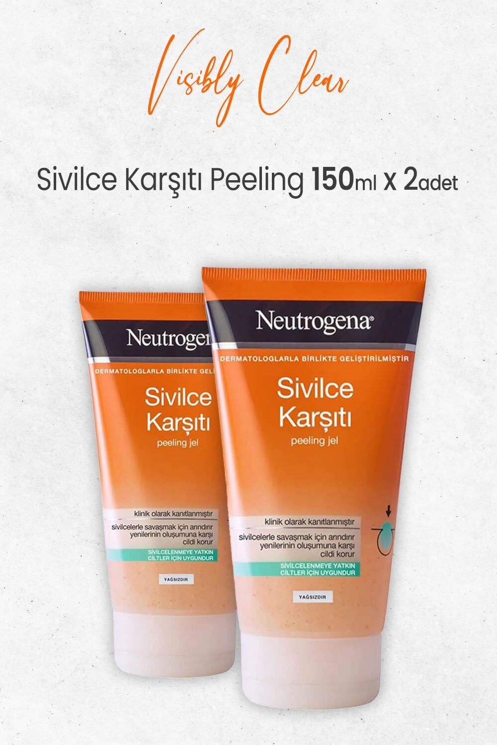 Neutrogena Visibly Clear Sivilce Karşıtı Peeling 150 ml x 2 Adet