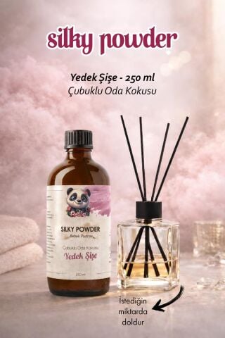 Rosie Silky Powder Çubuklu Oda Kokusu Yedek Şişe 250 ml – Pudramsı Ortam Kokusu, Reed Diffuser, Refill