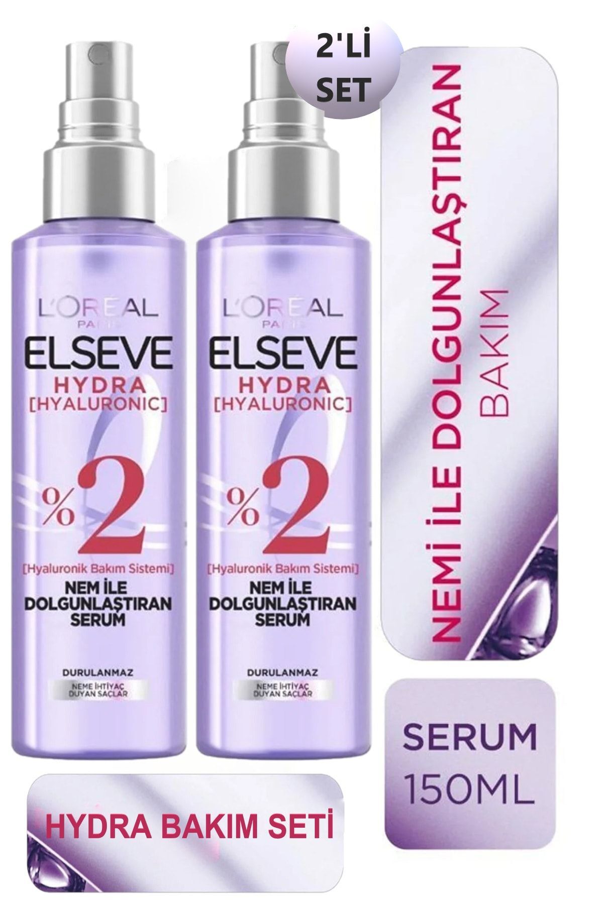 Elseve 2'li Hydra [hyaluronic] Nem Ile Dolgunlaştıran Serum 150ml 2'li Set.els.156 3600524059156