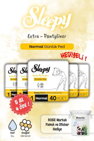 Sleepy 5 AL 4 ÖDE Extra Günlük Ped Normal 40'lı ve Rosie Hediye