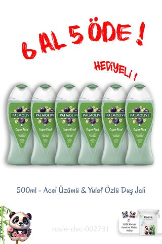 Palmolive Duş Jeli Superfood Acai Üzümü & Yulaf 500 ml 6 Al 5 Öde ve Rosie