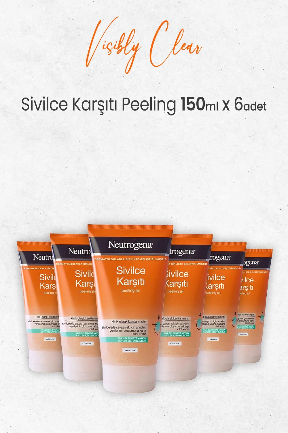 Neutrogena Visibly Clear Sivilce Karşıtı Peeling 150 ml x 6 Adet
