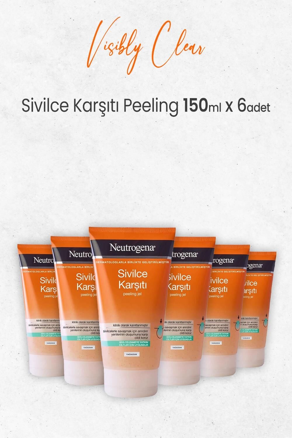 Neutrogena Visibly Clear Sivilce Karşıtı Peeling 150 ml x 6 Adet
