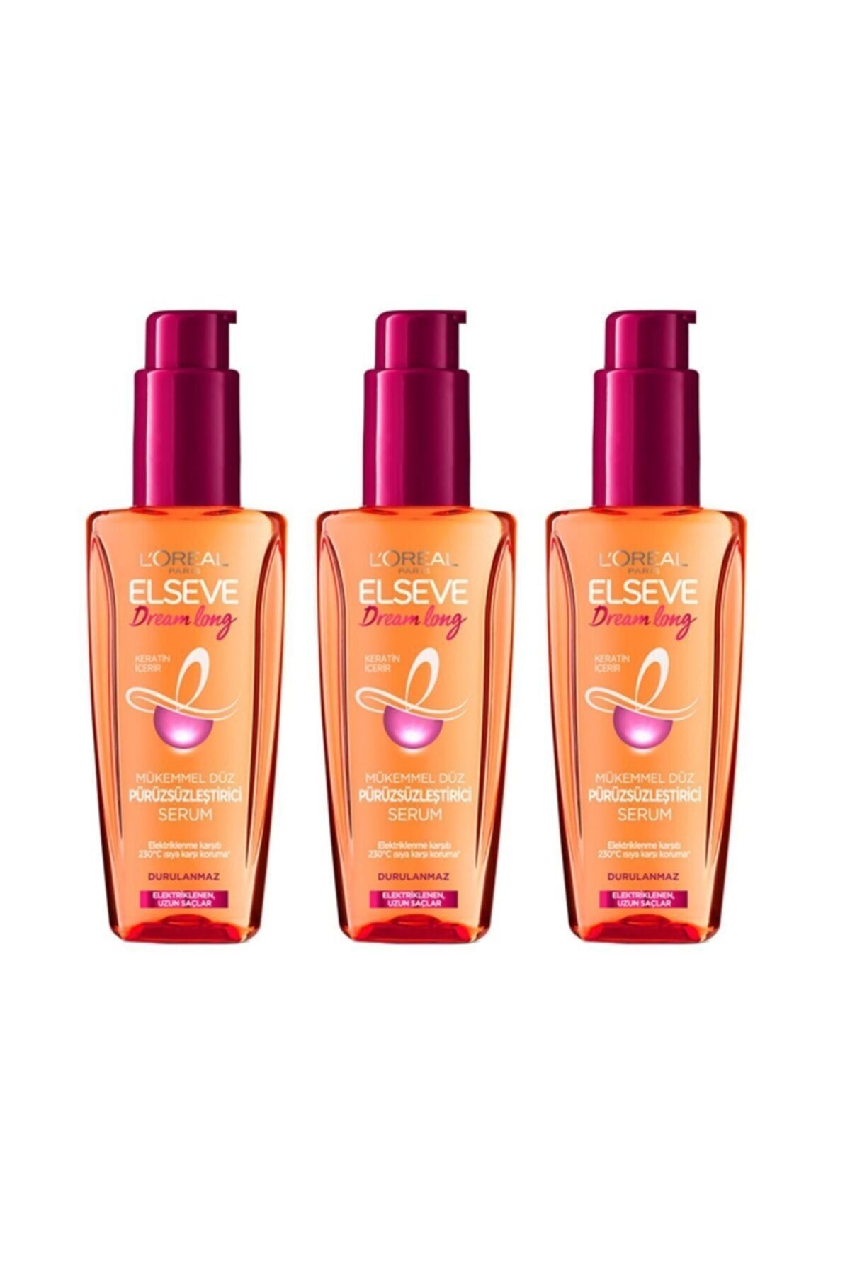 Elseve Loreal Paris Mükemmel Düz Pürüzsüzleştirici Serum 100 Ml X 3 Adet