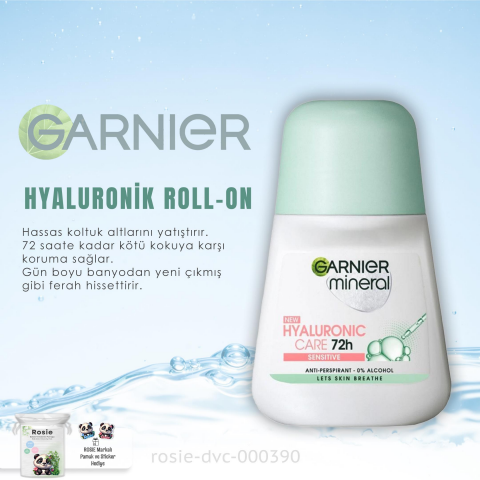 11 AL 10 ÖDE Garnier Mineral Hyaluronik Bakım 72H Roll-On 50 ml ve ROSIE