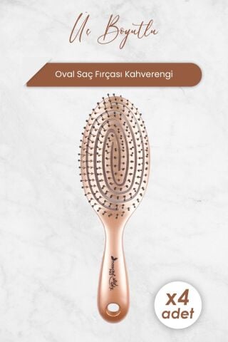 Nascita Üç Boyutlu Oval Saç Fırçası Kahverengi x 4 Adet