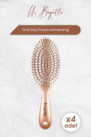 Nascita Üç Boyutlu Oval Saç Fırçası Kahverengi x 4 Adet