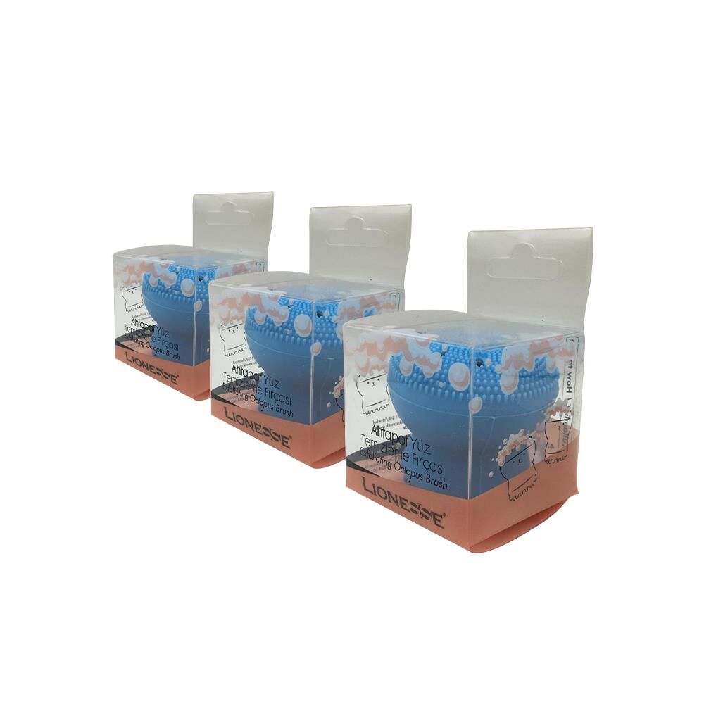 Tarko Lionesse Ahtapot Yüz Temizleme Fırçası - Mavi x 3