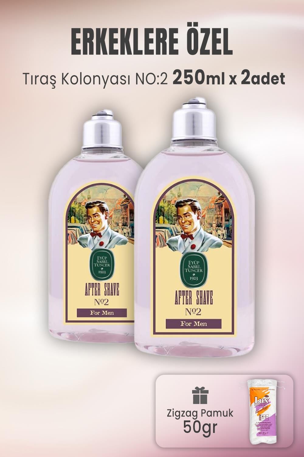 Eyüp Sabri Tuncer Tıraş Kolonyası No 2 x 2 Adet ve Zigzag Pamuk 50 gr