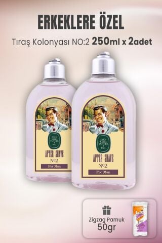 Eyüp Sabri Tuncer Tıraş Kolonyası No 2 x 2 Adet ve Zigzag Pamuk 50 gr