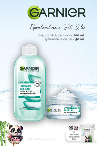 Garnier Hyaluronik Aloe Tonik 200 ml, Nemlendirici Jel 50 ml ve ROSIE