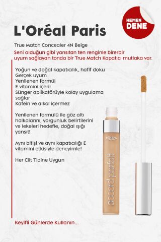 Loreal Paris True Match Concealer 4N Beige