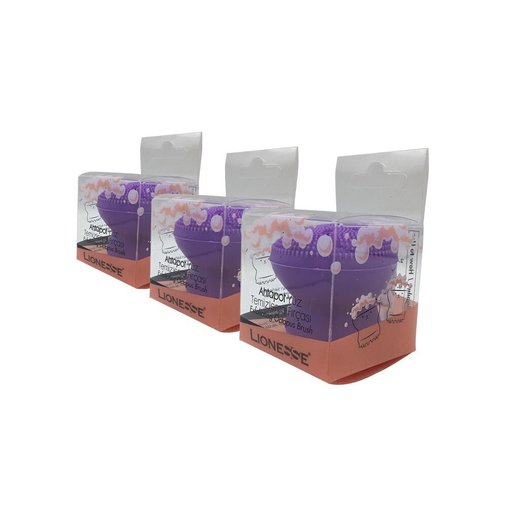 Tarko Lionesse Ahtapot Yüz Temizleme Fırçası - Mor x 3