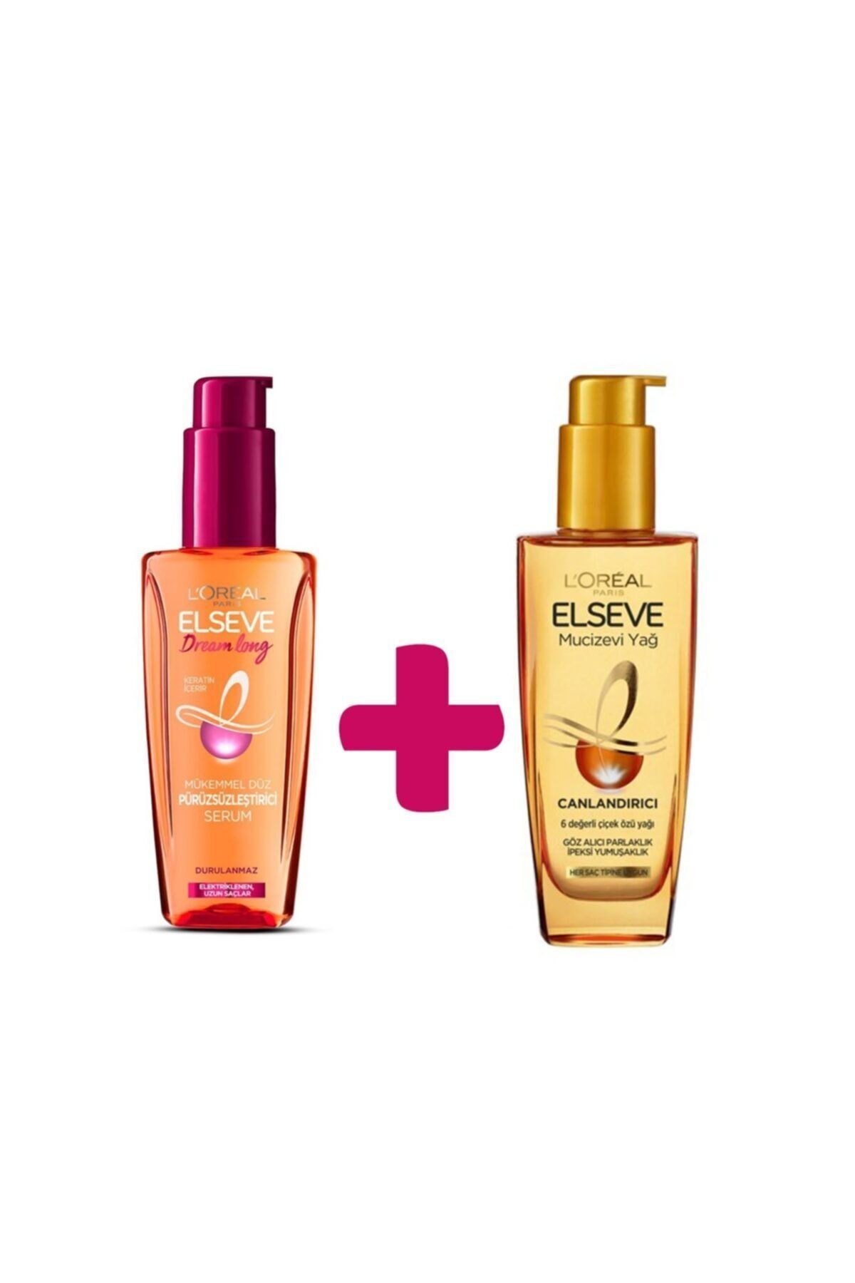 Elseve Dream Long Mükemmel Saç Serumu Yağ 100ml + Mucizevi Canlandırıcı 100 Ml 2 Li
