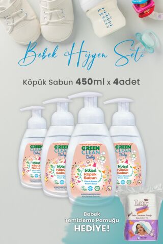 Green Clean Baby Köpük Sabun Portakal Yağlı 450 ml x 4 Adet ve Hediyeli