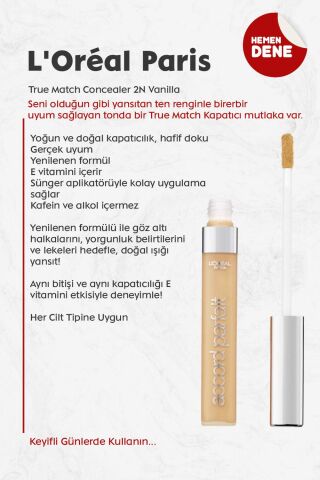 Loreal Paris True Match Concealer 2N Vanilla
