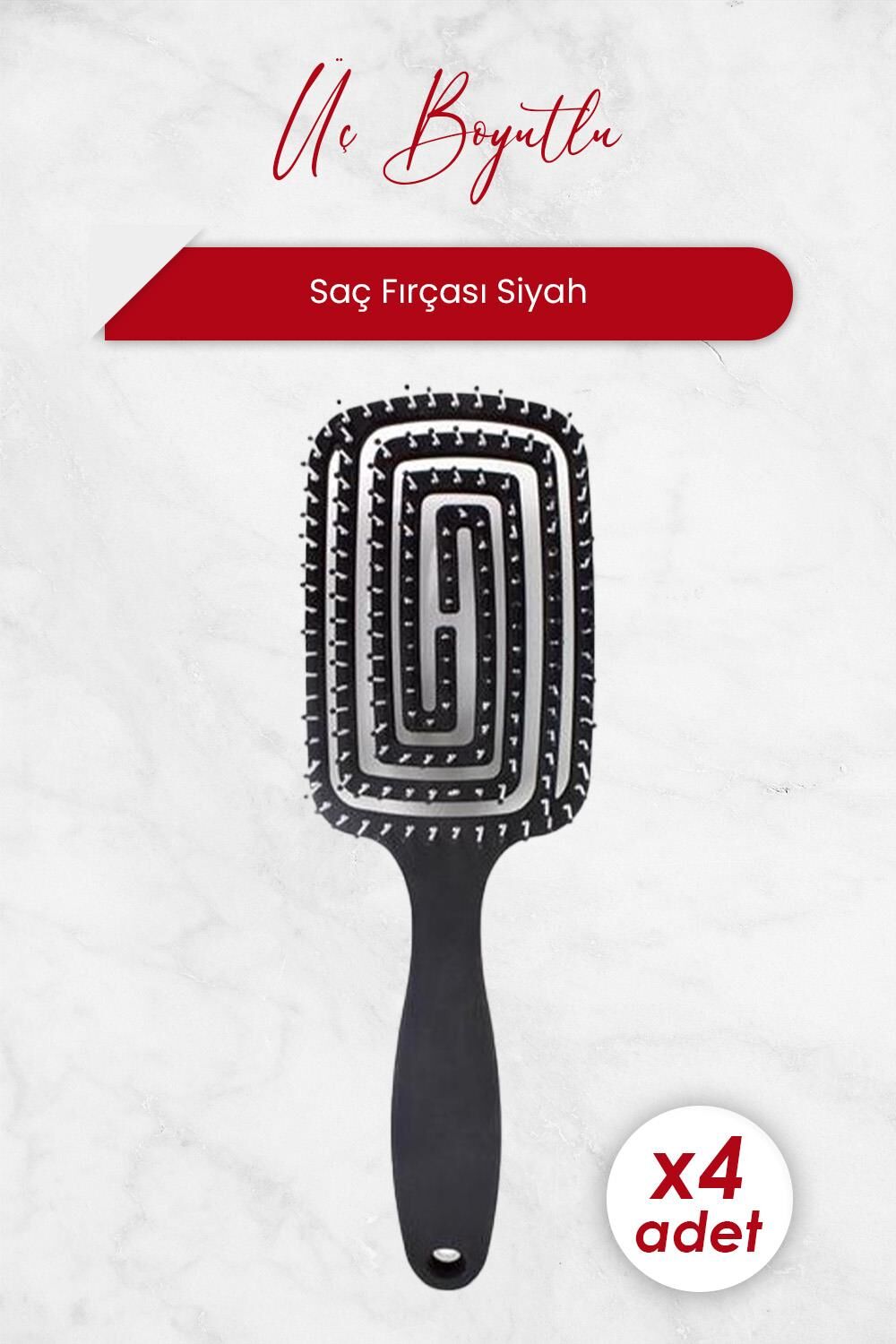 Nascita Üç Boyutlu Saç Fırçası Siyah x 4 Adet