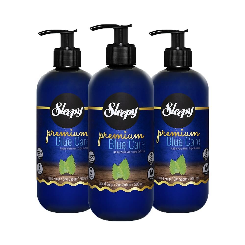 Sleepy Premium Blue Care Sıvı Sabun Su Nanesi 500 ml x 3