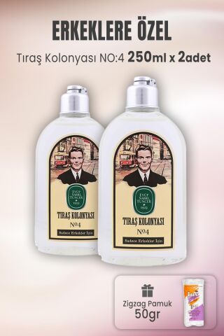 Eyüp Sabri Tuncer Tıraş Kolonyası No: 4 x 2 Adet ve Zigzag Pamuk 50 gr