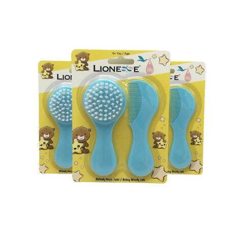 Tarko Lionesse Fırça Tarak Seti - Mavi x 3