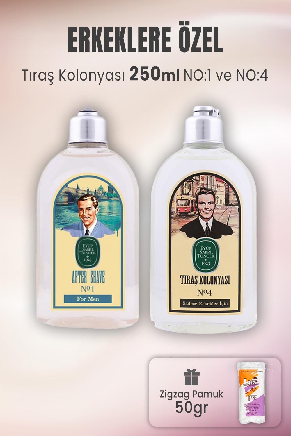 Eyüp Sabri Tuncer Tıraş Kolonyası No 1, No 4 ve Zigzag Pamuk 50 gr