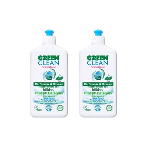 Green Clean Sensitive Bitkisel Bulaşık Deterjanı 500 ml x2 Adet