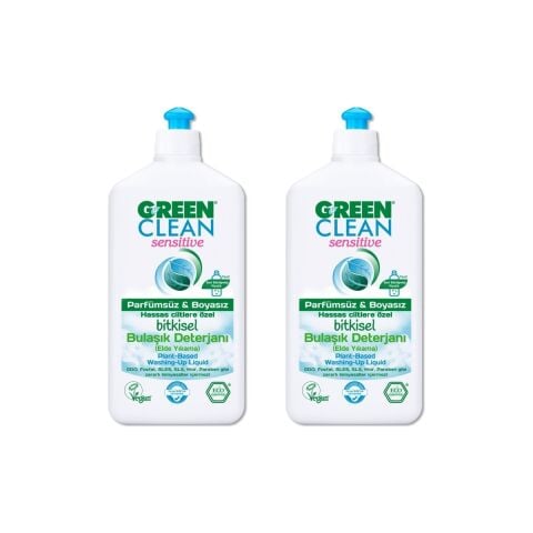 Green Clean Sensitive Bitkisel Bulaşık Deterjanı 500 ml x2 Adet