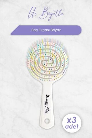 Nascita Üç Boyutlu Saç Fırçası Beyaz x 3 Adet