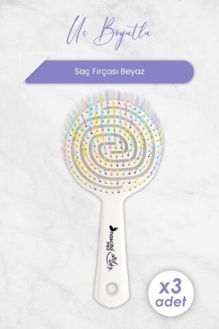 Nascita Üç Boyutlu Saç Fırçası Beyaz x 3 Adet