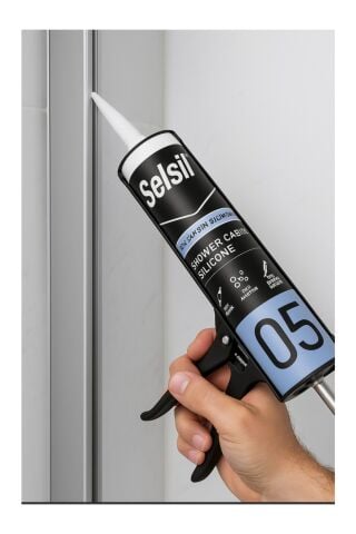 Selsil Duşakabin Silikonu 1 adet, Suya Neme Küfe Dayanıklı Sızdırmazlık