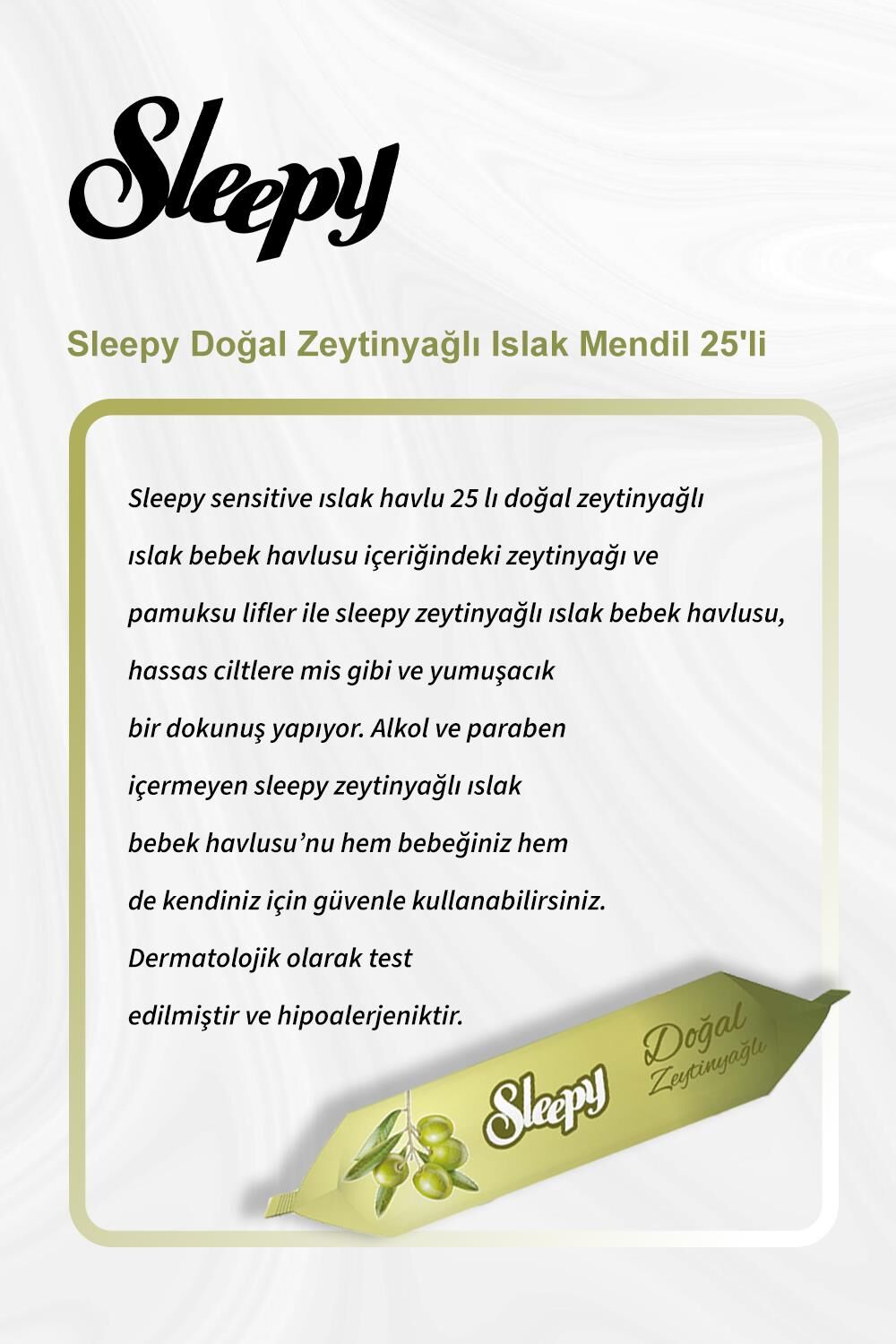 Sleepy Doğal Zeytinyağlı Islak Mendil 25'li 5 Al 4 Öde ve Rosie Pamuk