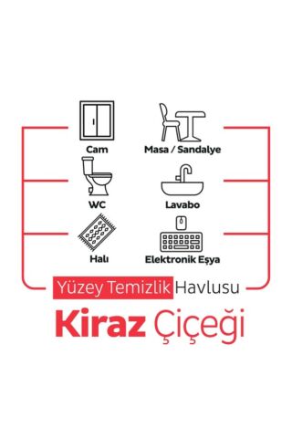 Sleepy Easy Clean Kiraz Çiçeği Yüzey Temizlik Havlusu - 100 Yaprak 6 Adet