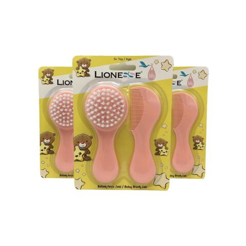 Tarko Lionesse Fırça Tarak Seti - Pembe x 3