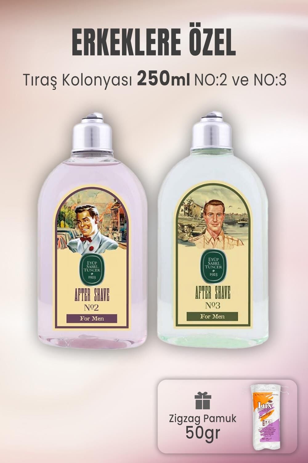 Eyüp Sabri Tuncer Tıraş Kolonyası No 2, No 3 ve Zigzag Pamuk 50 gr