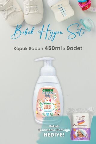 Green Clean Baby Köpük Sabun Portakal Yağlı 450 ml x 9 Adet ve Hediyeli