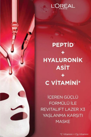 3 Adet Loreal Paris Revitalift Lazer X3 Yaşlanma Karşıtı Maske 28 gr ve ROSIE